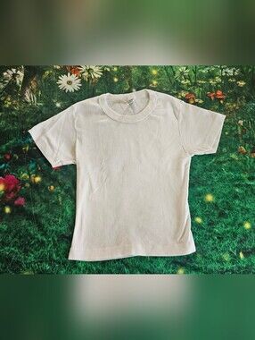 LA Apparel Baby Rib Short Sleeve Crop Top Small